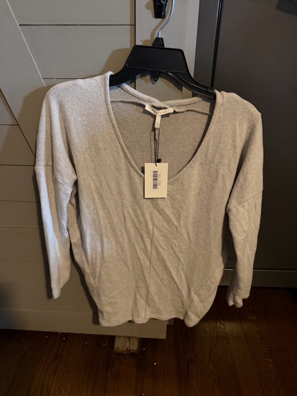 Light Gray V-Neck Lightweight Sweatshirt by Sojourner - Short Story
